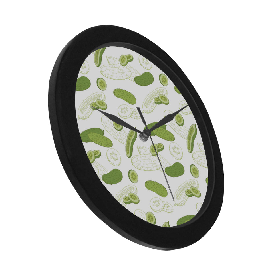 Cucumber sketch pattern Elegant Black Wall Clock