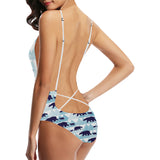 polar bear winter snow pattern Women's One-Piece Swimsuit