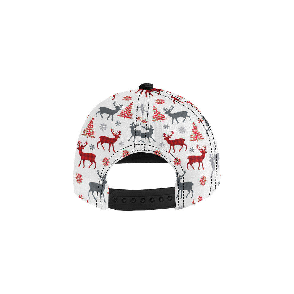 Deer tree snowflakes chrismas pattern All Over Print Snapback Cap