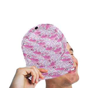 Pink flamingo flower pattern All Over Print Snapback Cap