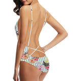 Colorful orchid flower pattern Women's One-Piece Swimsuit