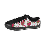 dragon fruits white background Men's Low Top Canvas Shoes Black