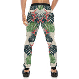 heliconia flowers, palm and monstera leaves Unisex Casual Sweatpants