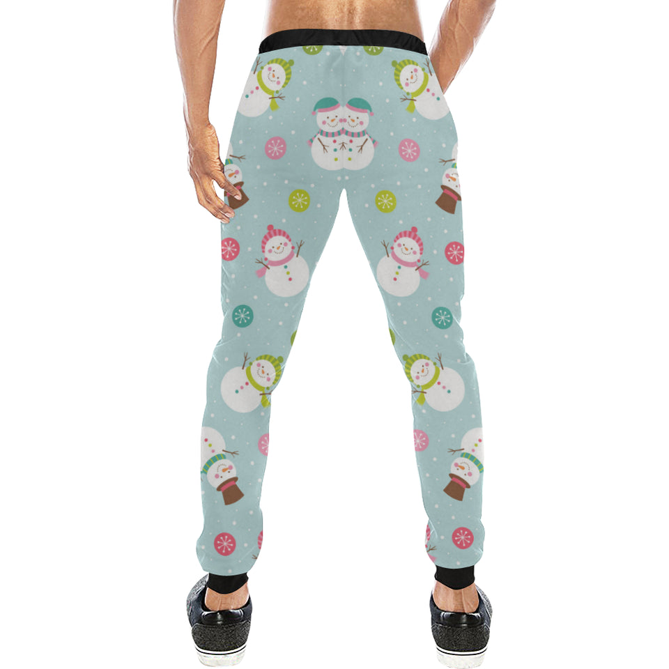 Cute snowman snowflake pattern Unisex Casual Sweatpants