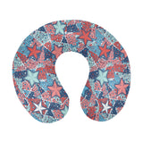 Hand drawn colorful starfish U-Shaped Travel Neck Pillow