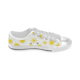 Sun pattern Men's Low Top Shoes White