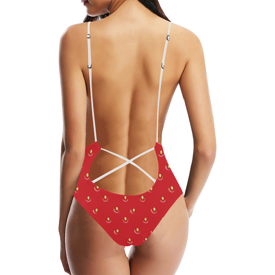 strawberry texture skin pattern Women's One-Piece Swimsuit