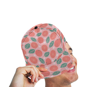 Grapefruit leaves flower pink background All Over Print Snapback Cap