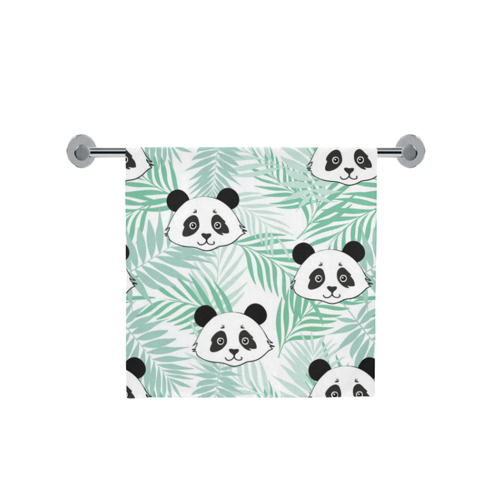 Panda pattern tropical leaves background Bath Towel