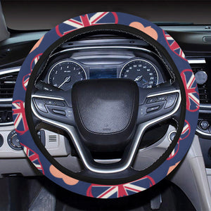 British Pattern Print Design 02 Car Steering Wheel Cover