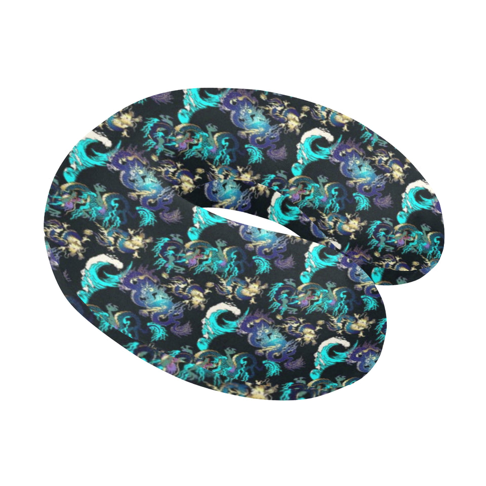 Dragon sea wave pattern U-Shaped Travel Neck Pillow
