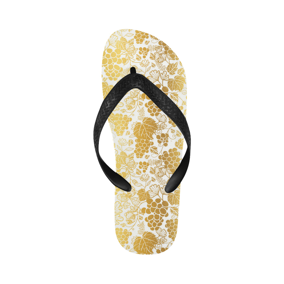 Gold grape pattern Unisex Flip Flops