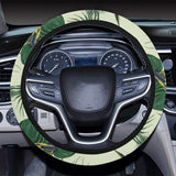 Beautiful parrot palm leaves pattern Car Steering Wheel Cover