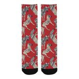 Zebra abstract red background Crew Socks