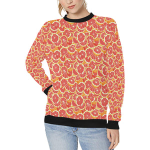 Tropical grapefruit pattern Women's Crew Neck Sweatshirt