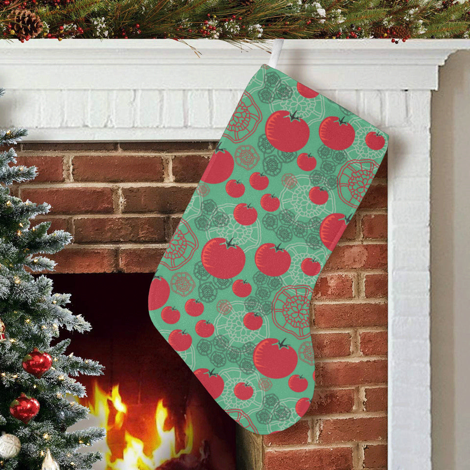 Tomato design pattern Christmas Stocking