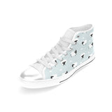 Sheep polka dot cloud pattern Women's High Top Canvas Shoes White