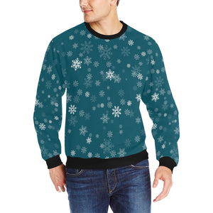 Snowflake pattern dark background Men's Crew Neck Sweatshirt