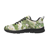 White orchid flower tropical leaves pattern Men's Sneaker Shoes