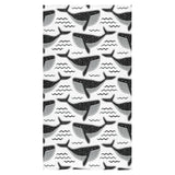 Black whale pattern Bath Towel