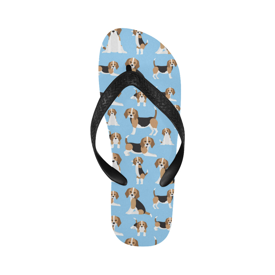 Beagle dog blue background pattern Unisex Flip Flops