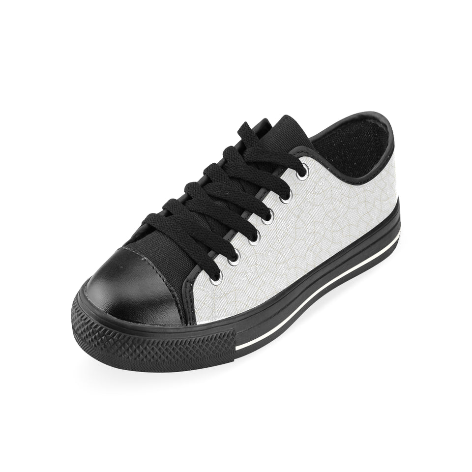arabic white pattern Men's Low Top Canvas Shoes Black
