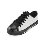 arabic white pattern Men's Low Top Canvas Shoes Black