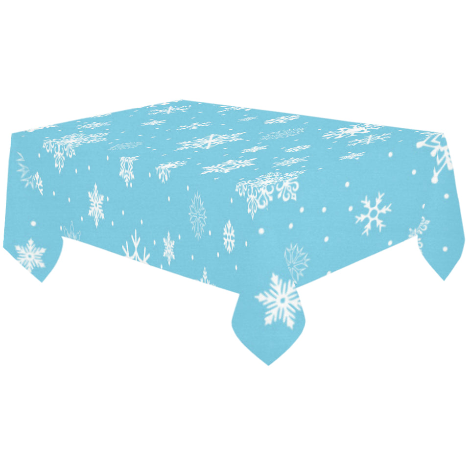 Snowflake pattern blue background Tablecloth