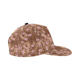 Pink sakura cherry blossom drak brown background All Over Print Snapback Cap