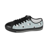 Sheep polka dot cloud pattern Kids' Boys' Girls' Low Top Canvas Shoes Black