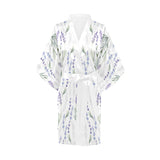 Hand painting Watercolor Lavender Women's Short Kimono Robe