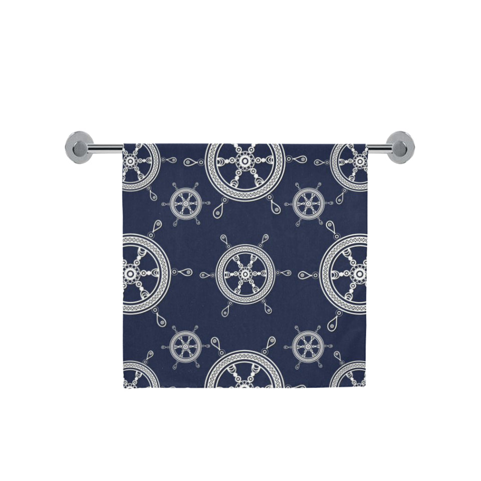 nautical steering wheel design pattern Bath Towel