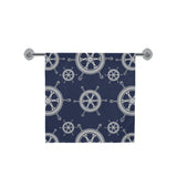 nautical steering wheel design pattern Bath Towel