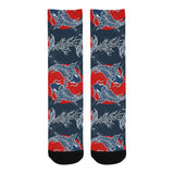 Fancy Carps hand drawn japanese art Crew Socks