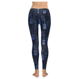 Blue Theme guitar pattern Women's Legging Fulfilled In US
