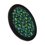 Lime ice flower pattern Elegant Black Wall Clock