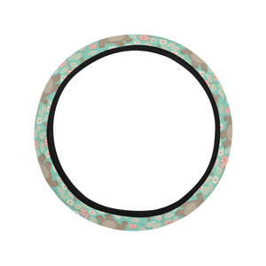 Hippopotamus Pattern Print Design 02 Car Steering Wheel Cover