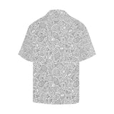 Cartoon hand drawn ice cream black white Men's All Over Print Hawaiian Shirt