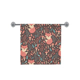 fox leaves mushroom pattern Bath Towel