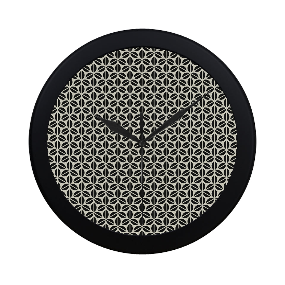 Coffee bean abstract modern pattern Elegant Black Wall Clock