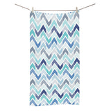 zigzag chevron blue pattern Bath Towel
