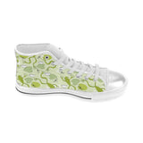 Cute frog dragonfly pattern Women's High Top Canvas Shoes White