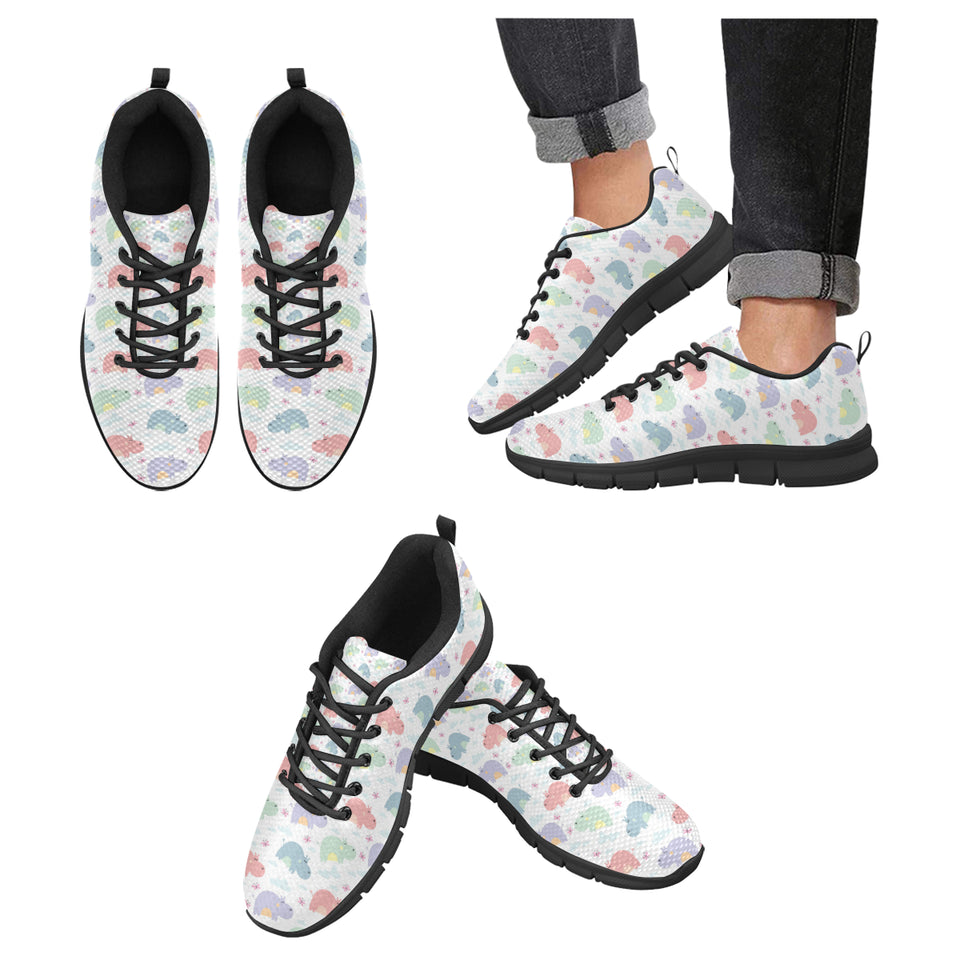 Hippopotamus Pattern Print Design 03 Men's Breathable Sneakers ( Model 055)