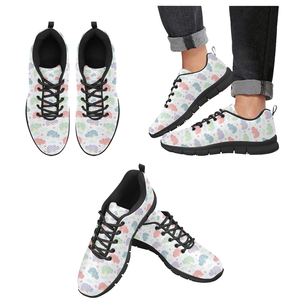 Hippopotamus Pattern Print Design 03 Men's Breathable Sneakers ( Model 055)
