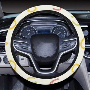Horseshoes Pattern Print Design 02 Car Steering Wheel Cover