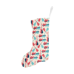 Red Blue guitar pattern Christmas Stocking