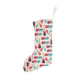 Red Blue guitar pattern Christmas Stocking