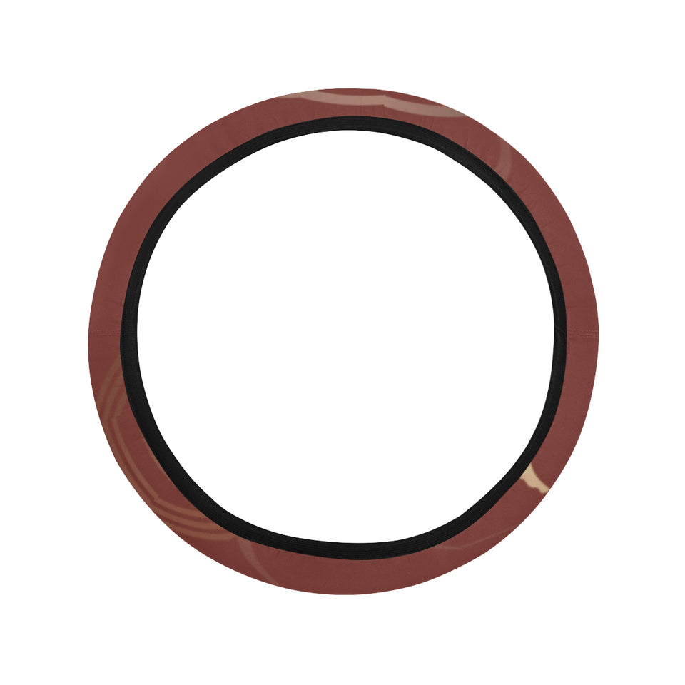 Fancy Carp red background Car Steering Wheel Cover