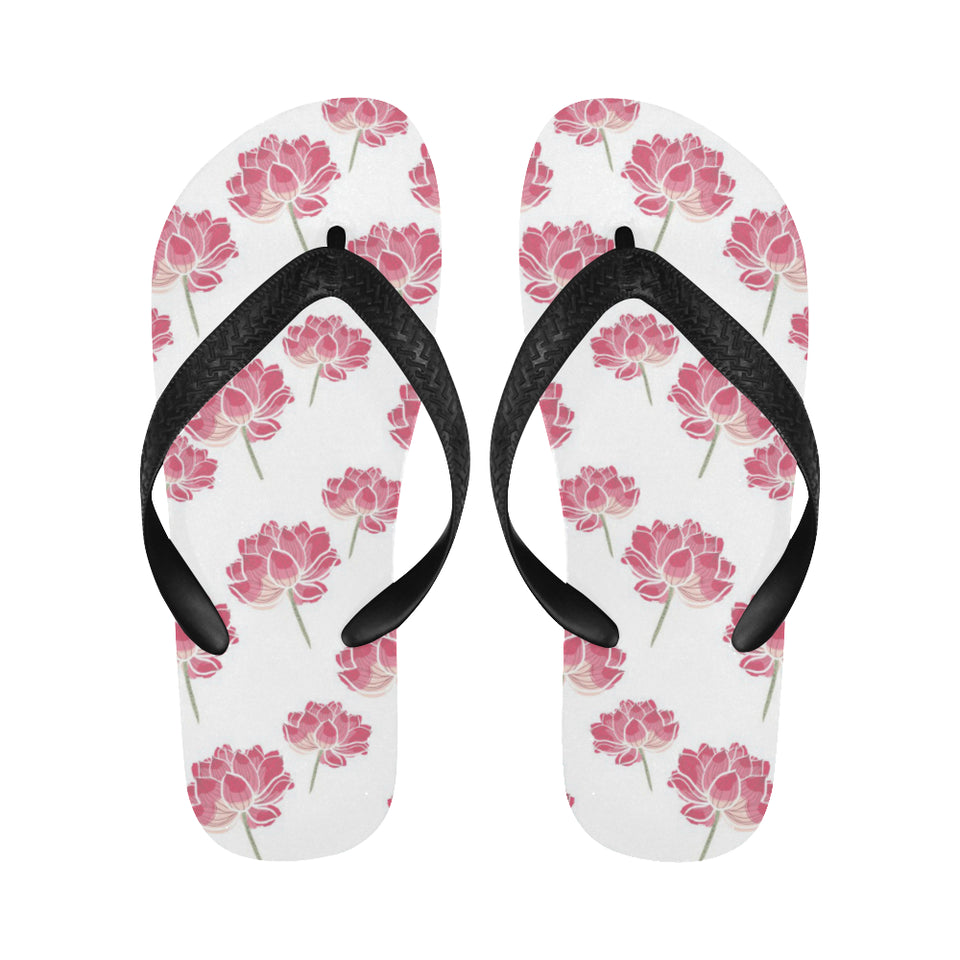 Pink lotus waterlily pattern Unisex Flip Flops
