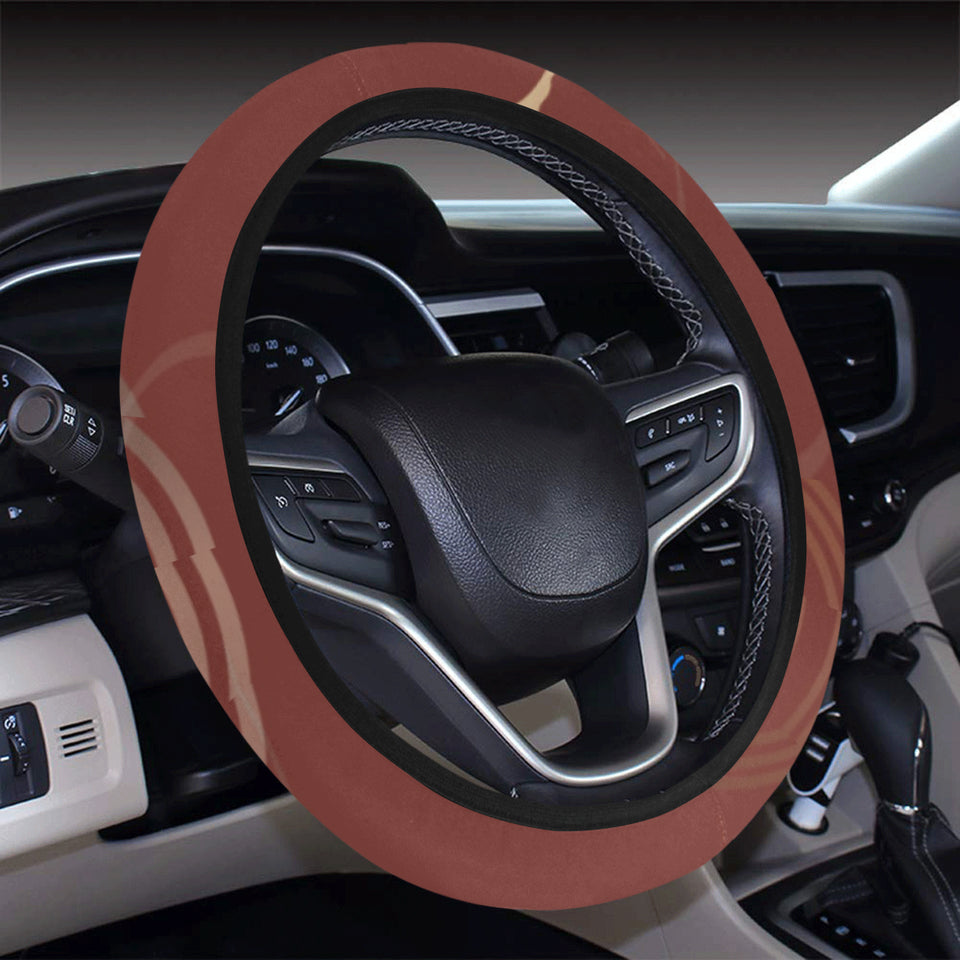 Fancy Carp red background Car Steering Wheel Cover